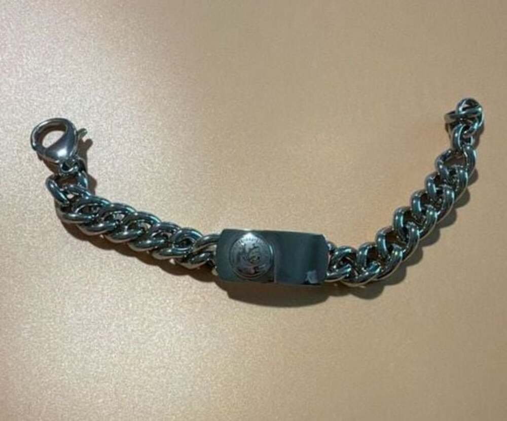 Diesel Men's Stainless Steel Curb Chain ID Bracelet with Box